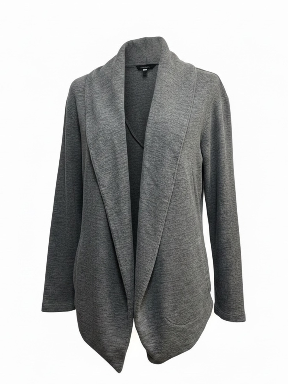 North Face Wrap Sweater Jacket Heather Gray Shawl Collar Horn Button Size Large